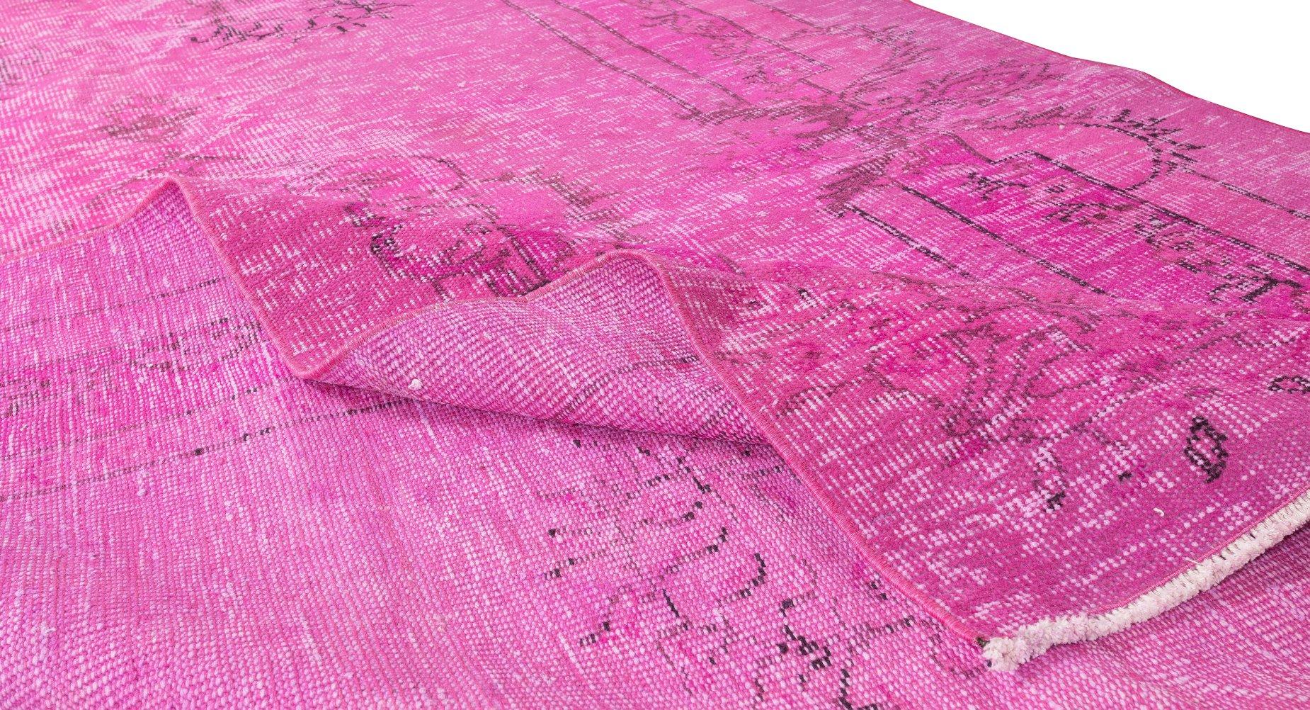 Turkish Modern Home Decor Pink Carpet, Hand Knotted Anatolian Vintage Area Rug