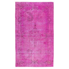 Modern Home Decor Pink Carpet, Hand Knotted Anatolian Vintage Area Rug