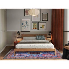 6'x7'8" Blue Afghan Ersari with Caucasian Design Revival Hand Knotted Wool Rug
