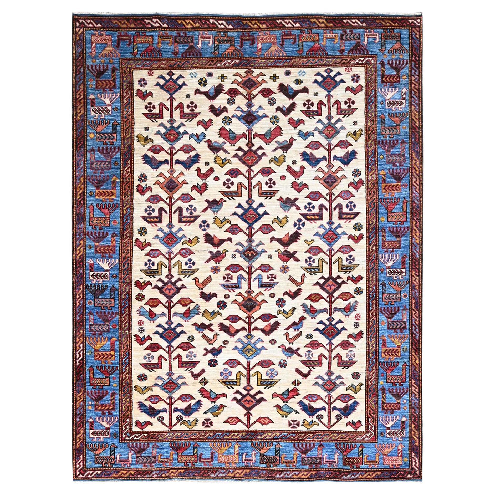 6'x7'8" Pepper Weiß Glänzende Wolle Türkischer Knoten Handgeknüpfter Orientteppich