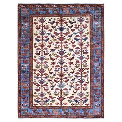 6'x7'8" Pepper Weiß Glänzende Wolle Türkischer Knoten Handgeknüpfter Orientteppich