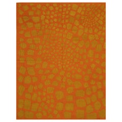 6x8 Coral Flat Weave Wool Fading Pebbles Geometric Modern Carpet Rug