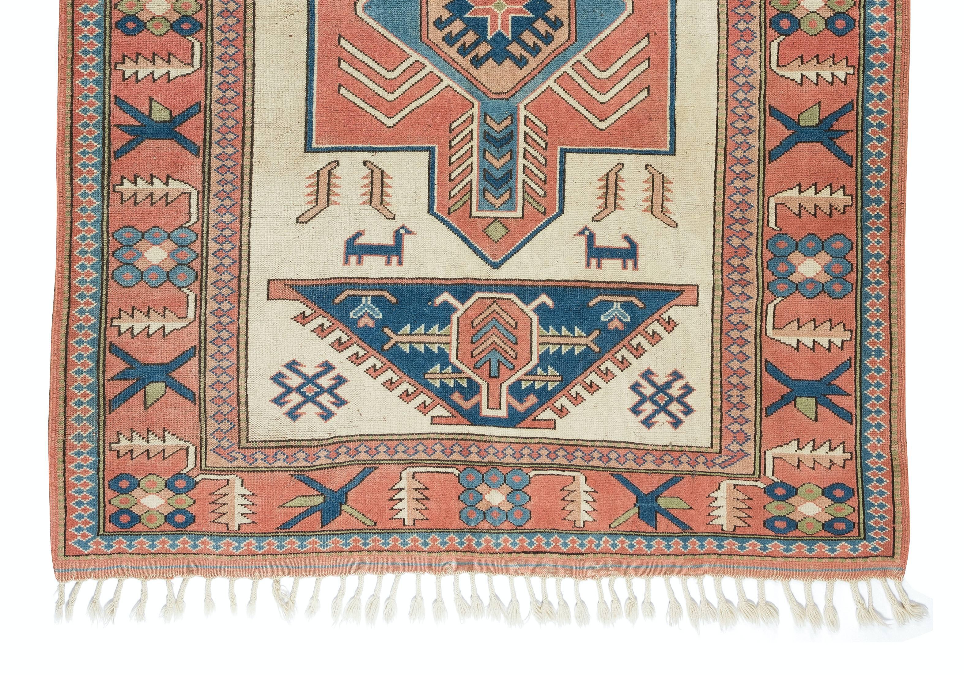 6x8 Ft Handgeknüpfter moderner türkischer Teppich für Wohnzimmerdekor, 100 % Wolle, modern im Zustand „Hervorragend“ im Angebot in Spring Valley, NY