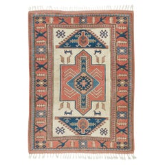 6x8 Ft Handgeknüpfter zentral- anatolischer Vintage-Teppich für Wohnzimmerdekor