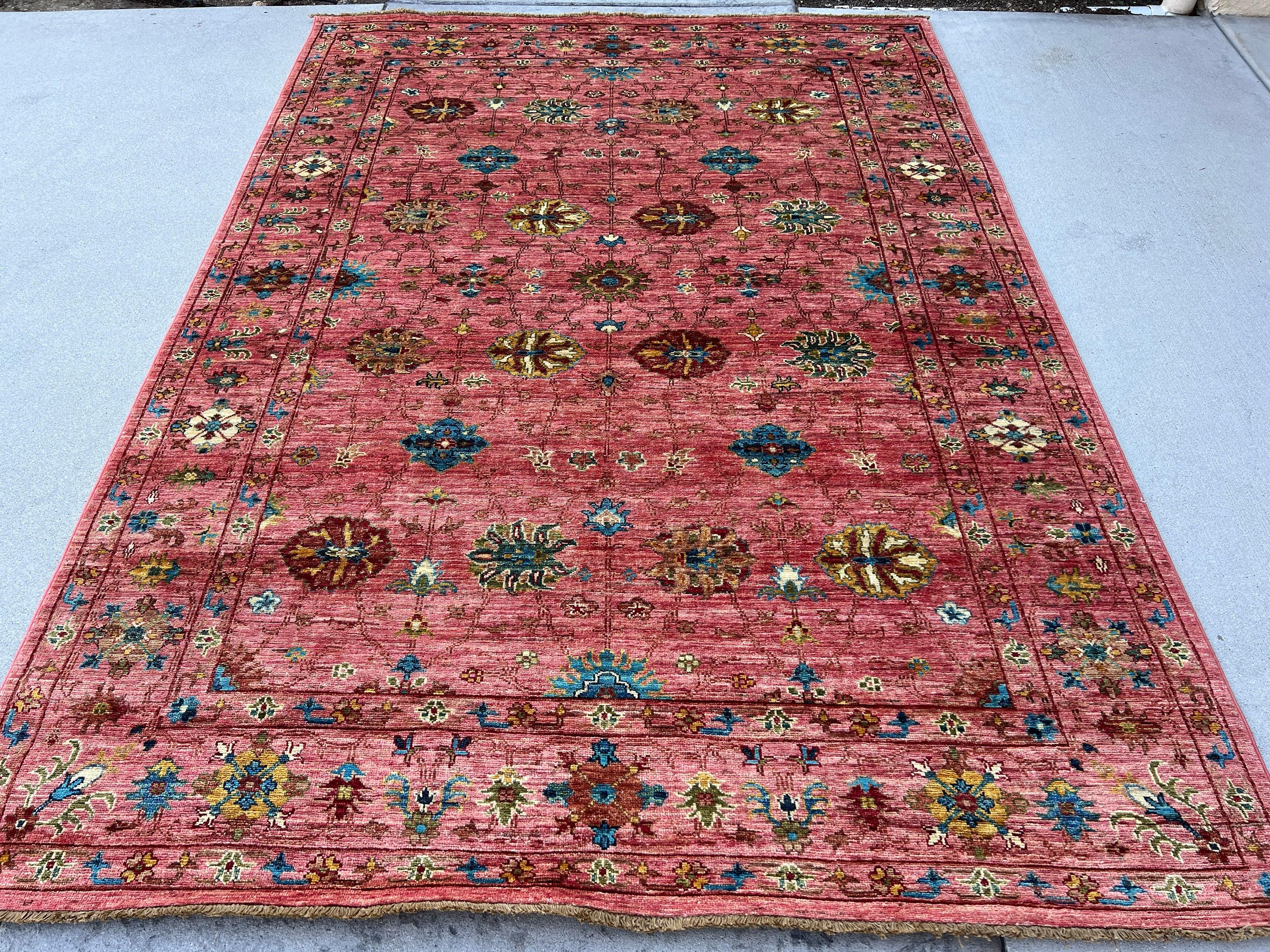 6x8 Hand-Knotted Afghan Rug Premium Hand-Spun Afghan Wool Fair Trade In New Condition For Sale In San Marcos, CA