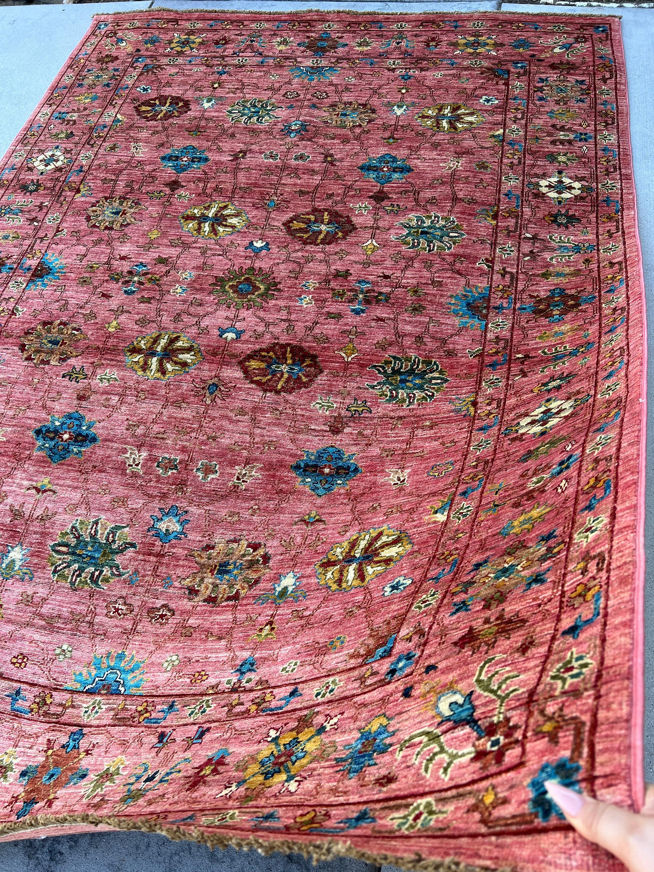 6x8 Hand-Knotted Afghan Rug Premium Hand-Spun Afghan Wool Fair Trade For Sale 2