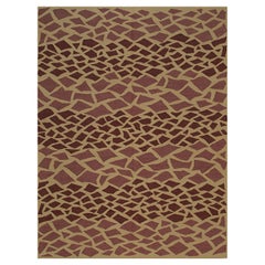 6x8 Purple Flat Weave Wool Fractured Mosaic Geometric Modern Carpet Rug