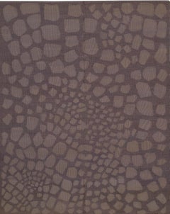 Tappeto moderno in lana biologica, trama a ciottoli, tessitura piatta, viola, 6x8
