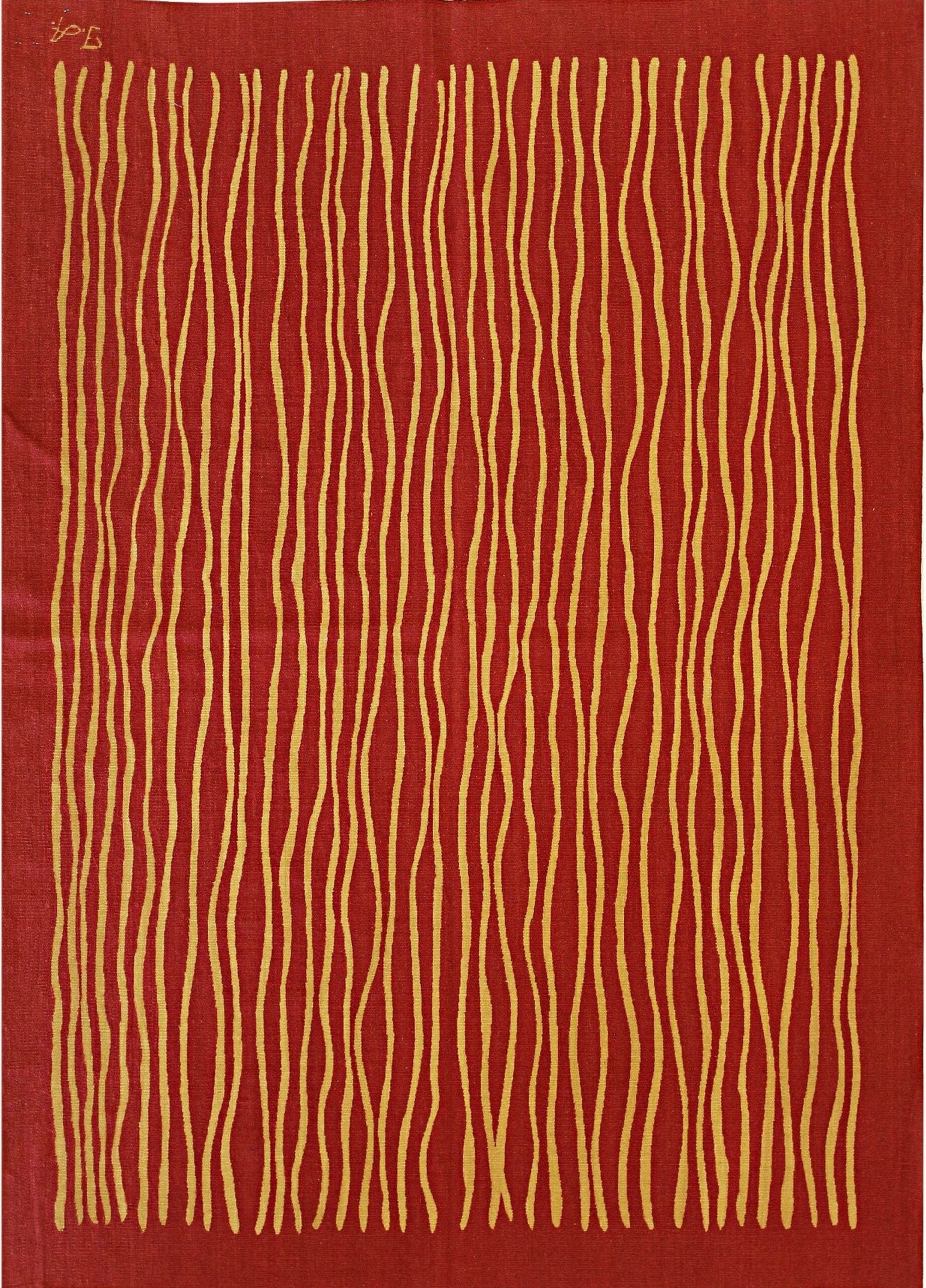 Tappeto di lana a trama piatta 6x8 Trendy Rug & Kilim Rosso Geometrico Contemporaneo