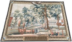 Arazzo vintage europeo in stile pastorale 6X8 “Verdure”, tessuto a mano, 168 cm x 239 cm