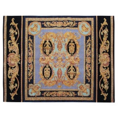 6x8 Vintage Versace-Style Baroque Wool Silk Rug 173x239cm Handmade Rug c.1980