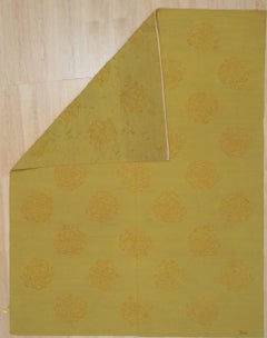 6x8 Yellow Dahlia Flat Weave Wool Stylized Rosettes Geometric Modern Carpet Rug
