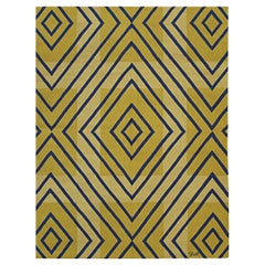 6x8 Yellow Flat Weave Wool Diamond Echoes Geometric Kilim Modern Carpet Rug