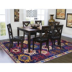 6'x8'10" Afghan Ersari with Large Repetitive Colorful Symbols Hand Knotted Rug