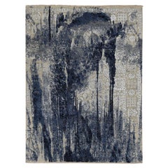 6
x8
10" Blue, Wool and Silk, Japanese Shibori Design Hand Knotted Rug