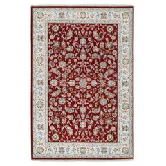 6'x8'10" Kirsche Rot Nain Blume Design 250 KPSI Wolle Hand geknüpft Orientteppich