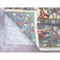 6'x8'10" Ivory Bijar Garus Design Aryana Collection Hand Knotted Pure Wool Rug