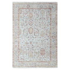 6'x8'10" Light Gray Ziegler Mahal Design Hand Knotted Pure Wool Oriental Rug