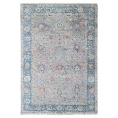 6'x8'10" Whisper Pink Ziegler Mahal Design Hand Knotted Zero Pile Pure Wool Rug