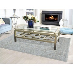 6'x8'10" White Wash Peshawar Pure Wool Hand Knotted Oriental Rug