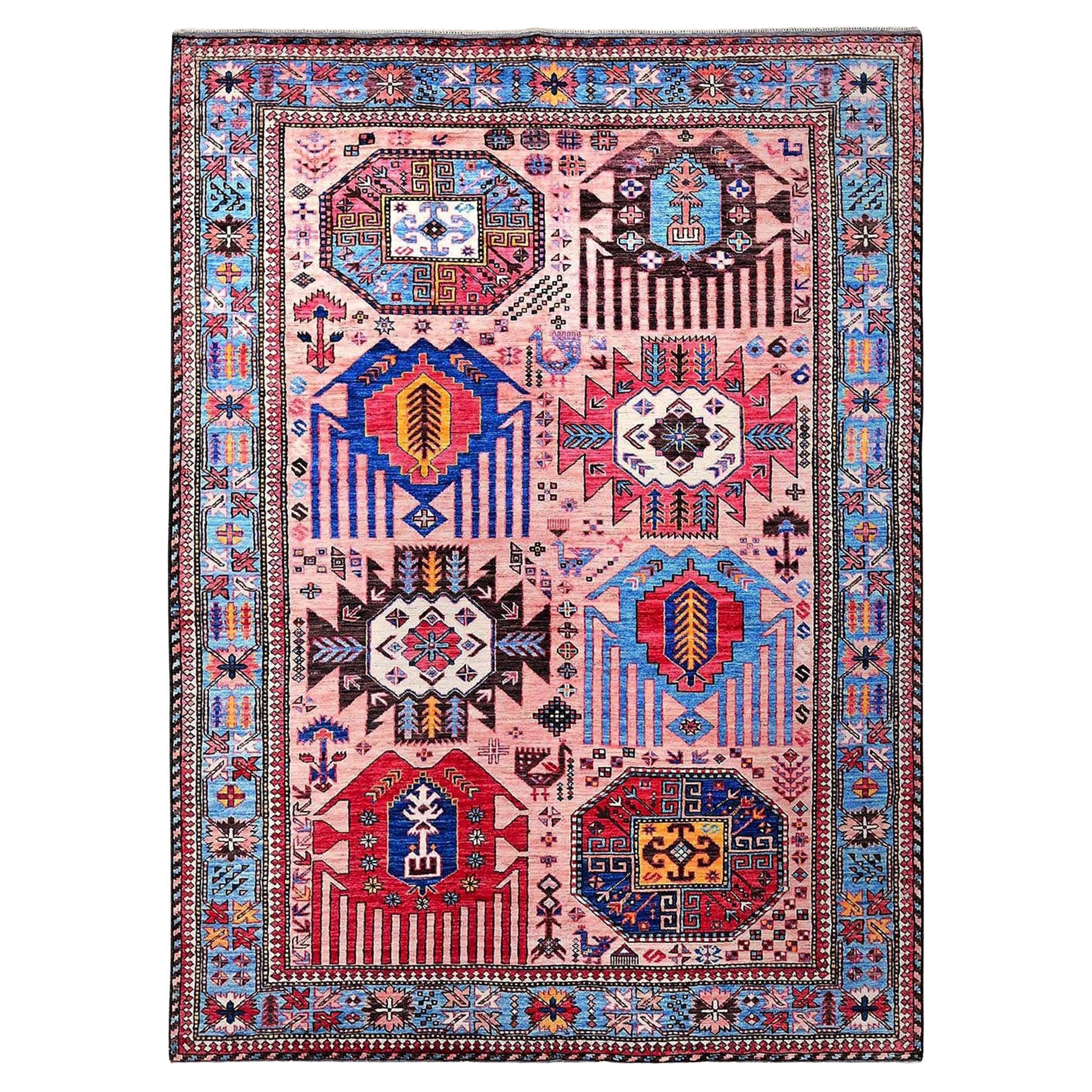 6
x8
2" Rose Rosa Afghan Ersari kaukasischen Design Revival handgeknüpfte Wolle Teppich