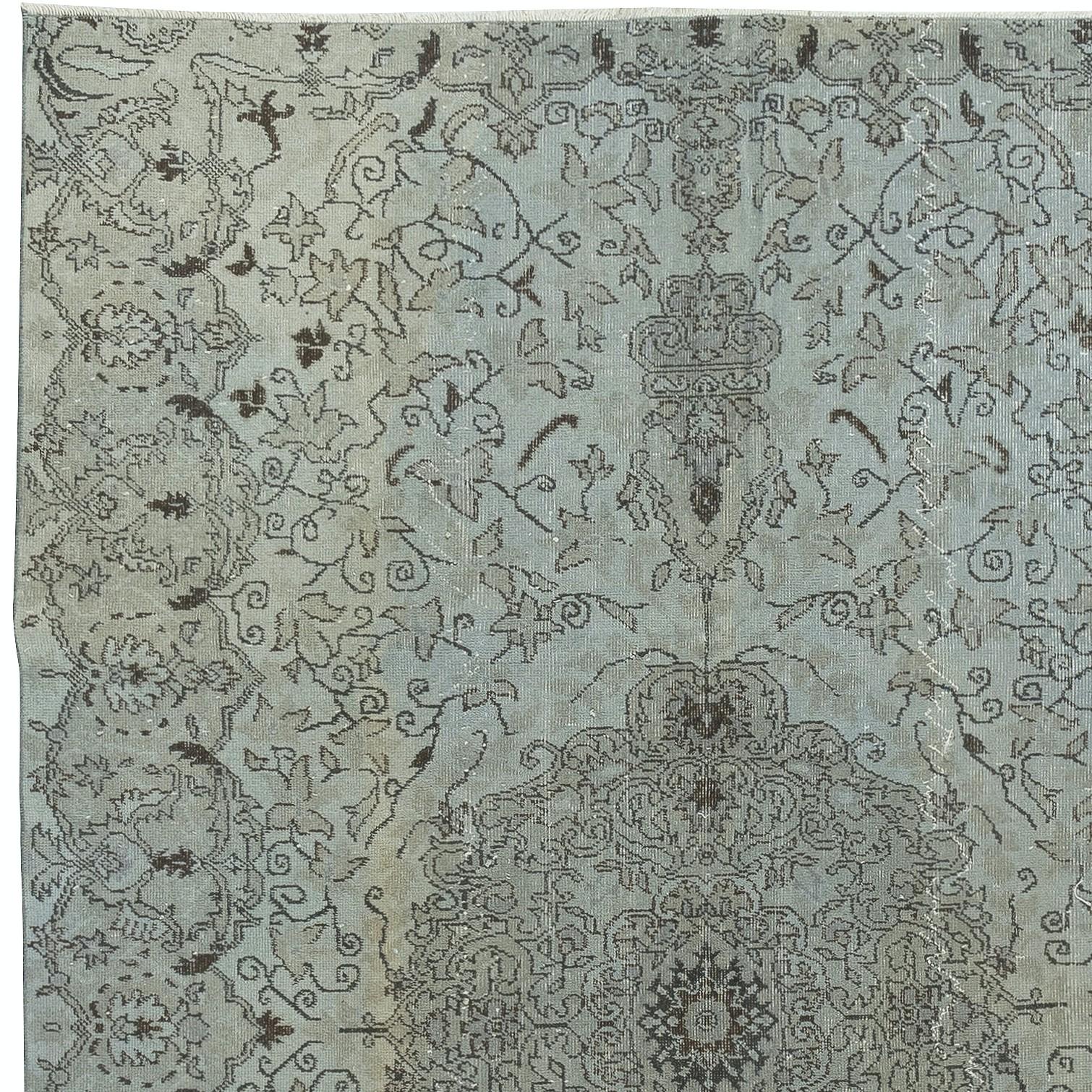 6x8.3 Ft Modern Light Area Rug in Blau, handgewebt und handgeknüpft in der Türkei (Türkisch) im Angebot