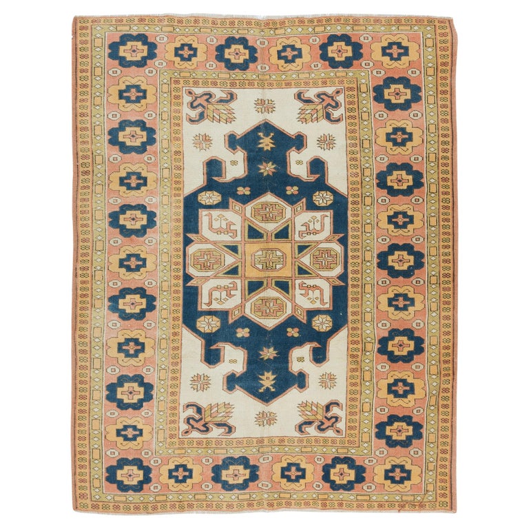 6x8.3 Ft Vintage Handmade Geometric Anatolian Area Rug for Living Room