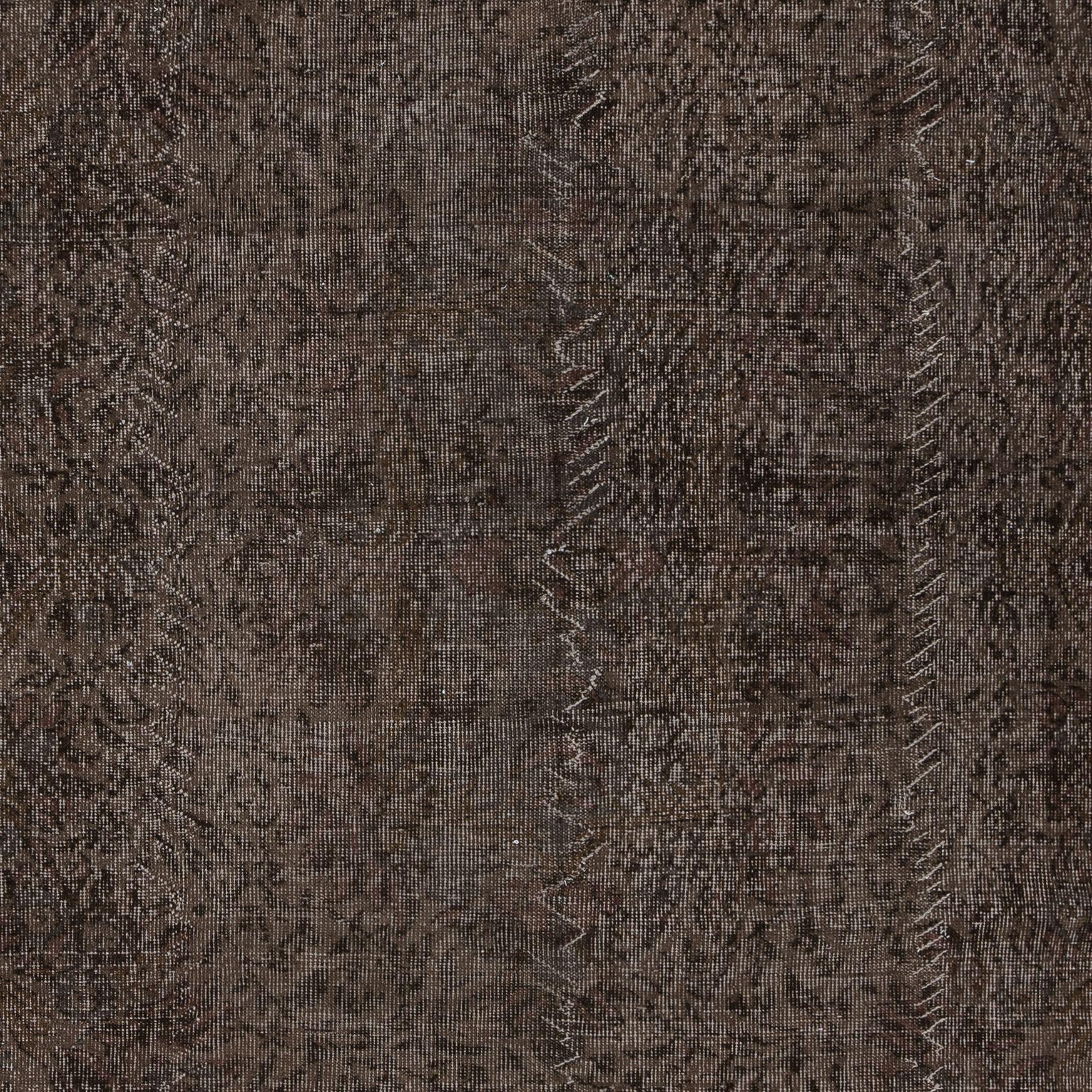 Hand-Woven 6x8.4 Ft Brown Solid Modern Area Rug for Modern Interiors, Handknotted in Turkey For Sale