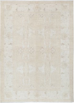 6x8.4 ft Handmade Beige Area Rug for Living Room, Dining Room and Bedroom Decor