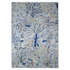 6'x8'5" Grandma Gray Afghan Peshawar Tappeto orientale annodato a mano in 100% lana