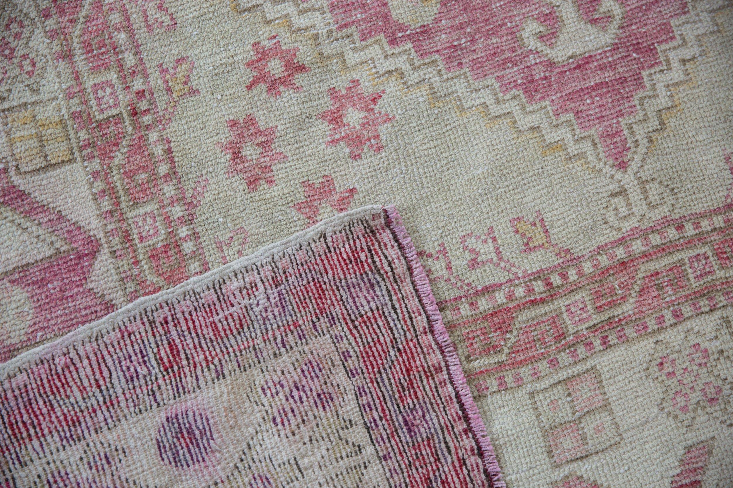 Turkish Vintage Distressed Oushak Carpet For Sale