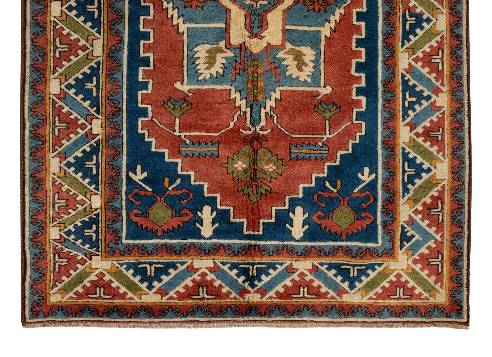 Kazak 6x8.6 Ft Hand-Knotted New Area Rug, Soft Medium Wool Pile, Anatolian Carpet For Sale