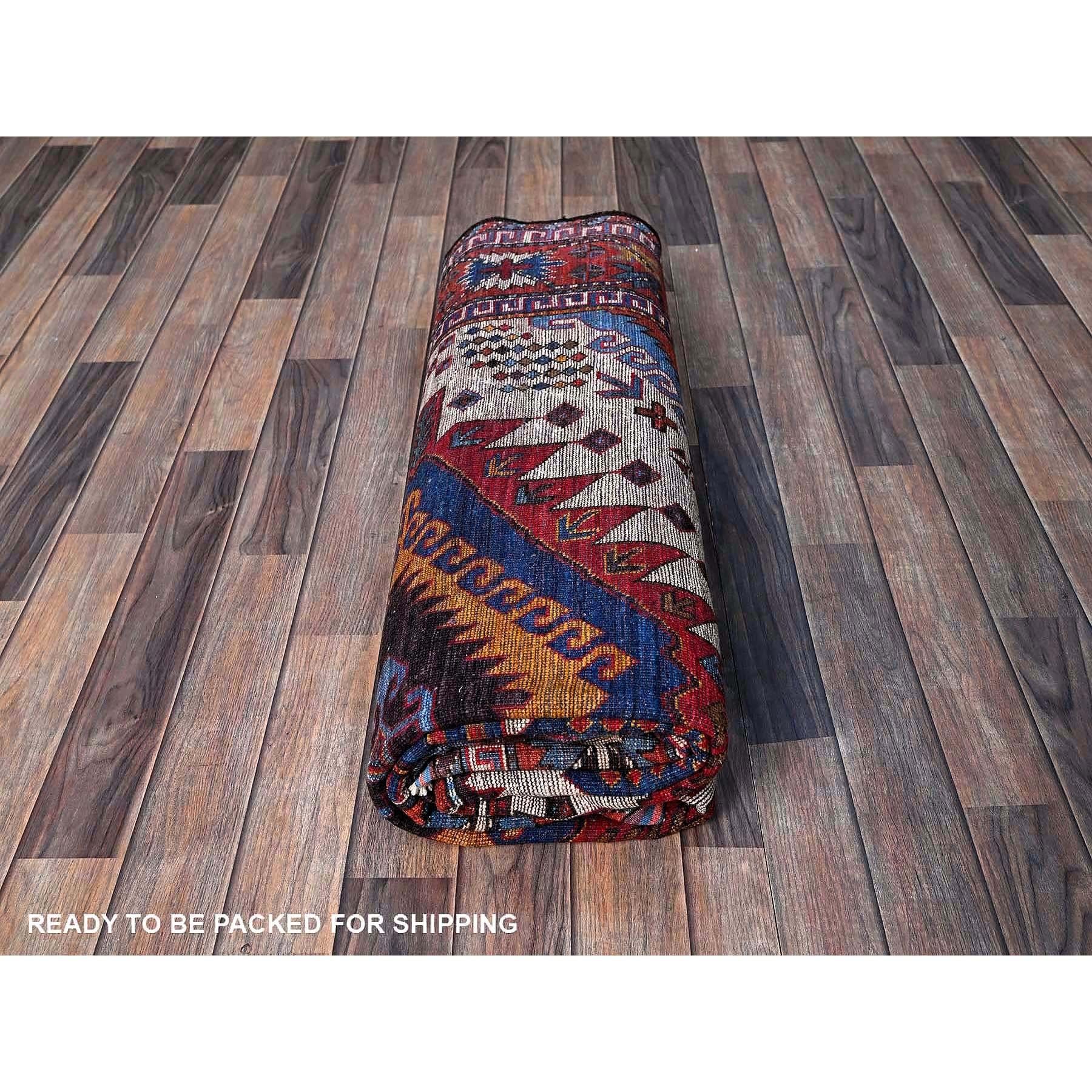 Tapis entièrement noué à la main, ivoire, afghan Ersari, design caucasien, 6'x8'6