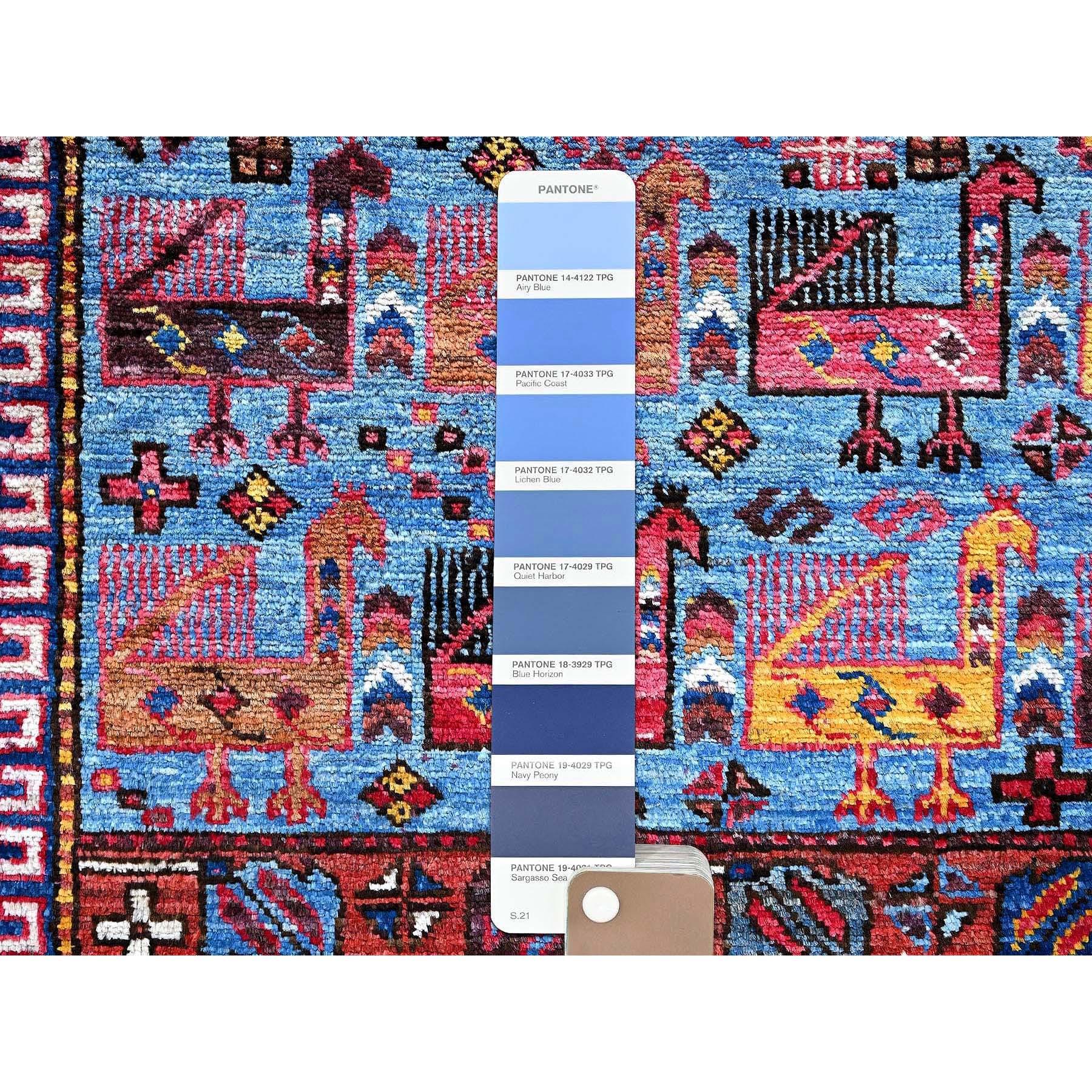 Laine Tapis entièrement noué à la main, ivoire, afghan Ersari, design caucasien, 6'x8'6
