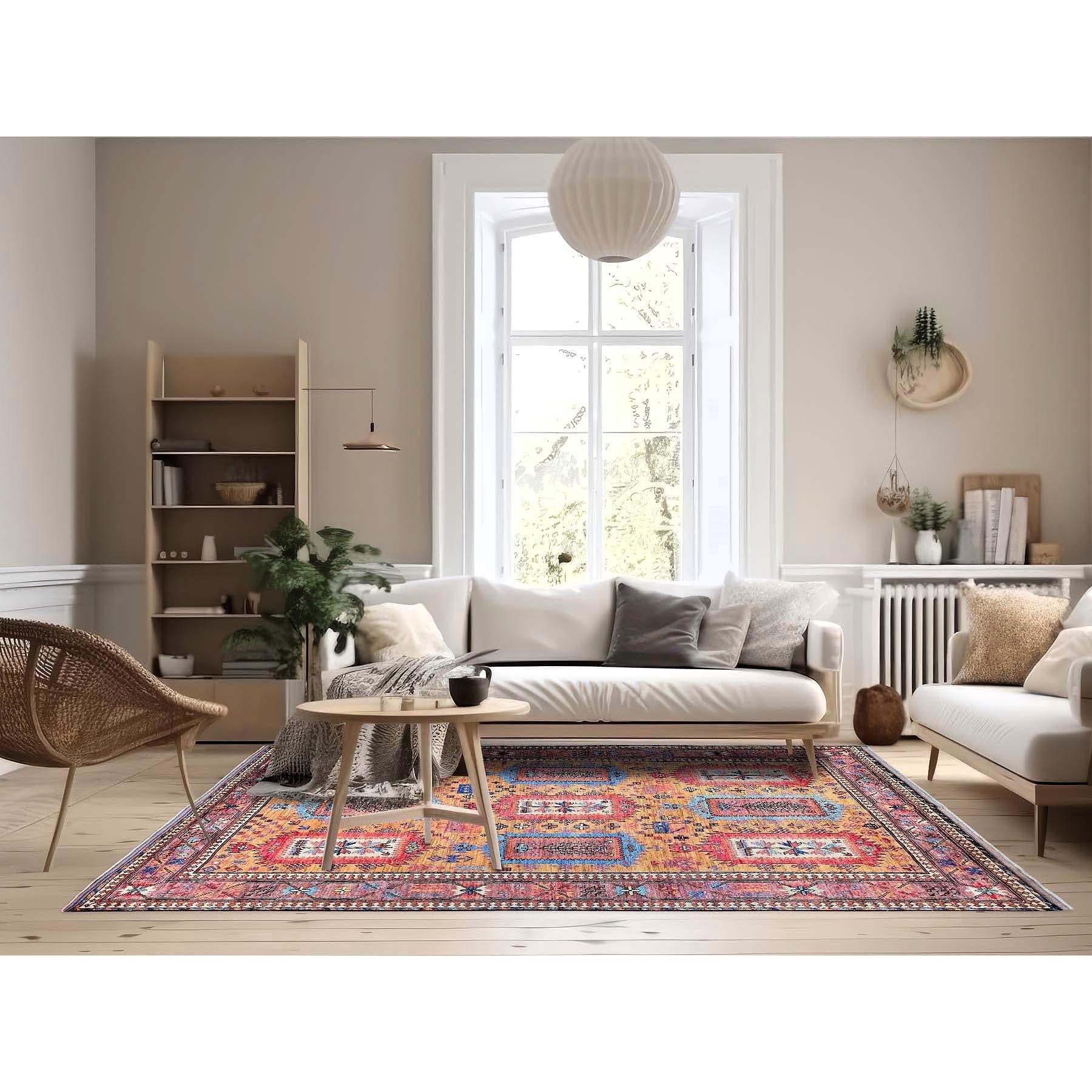 Tawny Brown, Afghan Ersari with Turkish Knot, Caucasian Design Revival, Ancient Bird Figurines, Vegetable Dyes, Hand Knotted, 100% Wool, Oriental Rug
Primary materials: Wool
Latex: No Pile 
height: 0.25 Inches
Style: Traditional
Primary color: