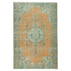 Decorative Hand Knotted Retro Turkish Area Rug with Medallion Design