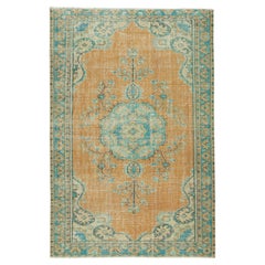 Alfombra Turca Vintage Decorativa Anudada a Mano con Diseño de Medallón
