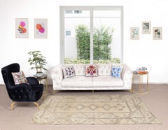 6x8.7 Ft Hand Knotted Vintage Turkish Milas Rug, 100% Wool