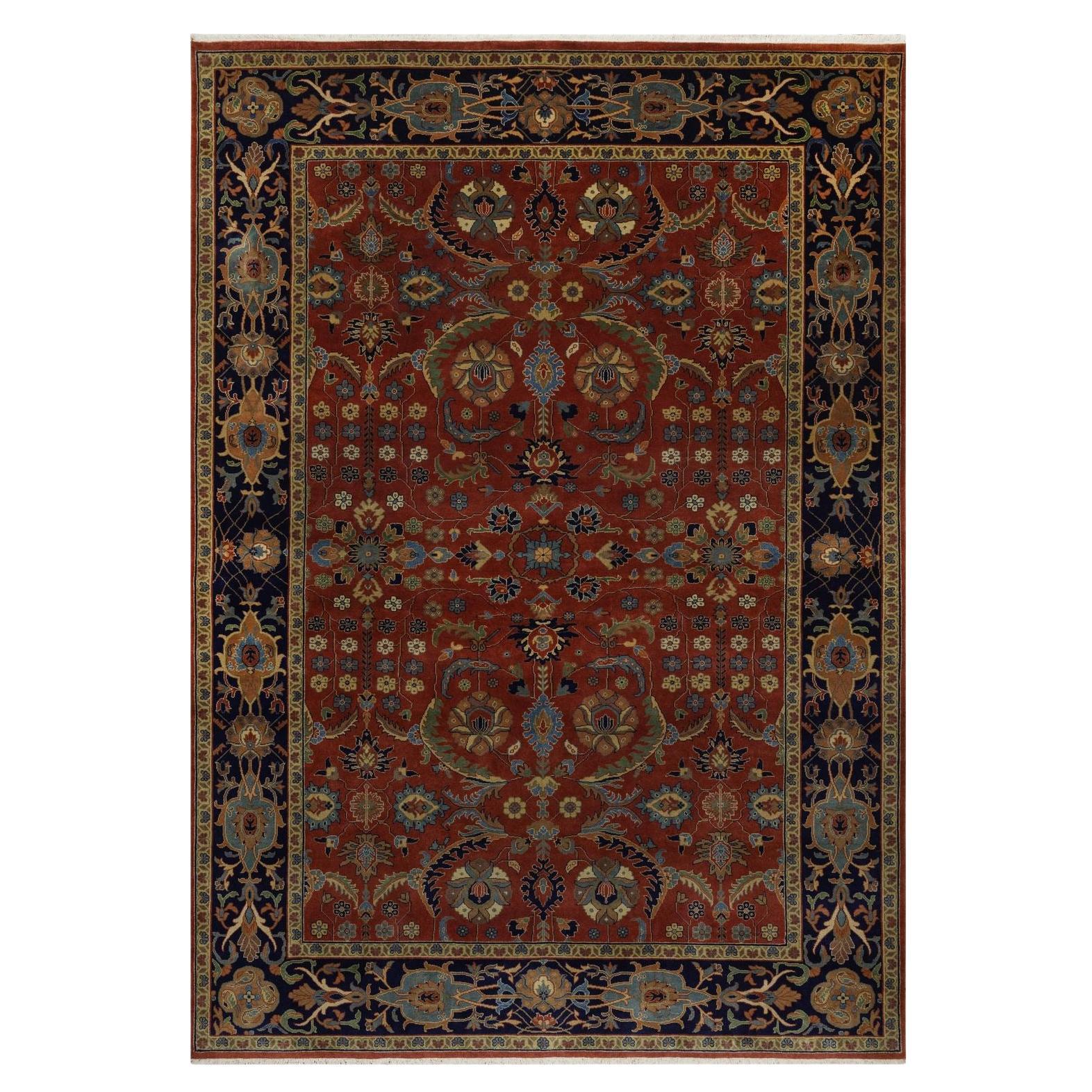 6
x8
7" Red New Zealand Wool 300 KPSI Sarouk Mohajeran Design Hand Knotted Rug