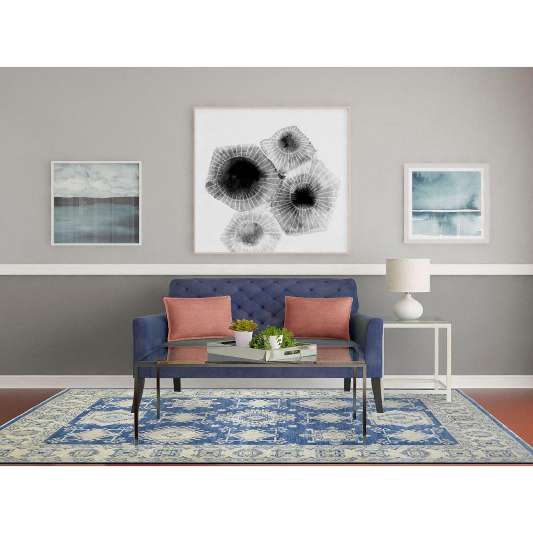 Dies ist eine wirklich echte one-of-a-kind Denim Blue, Bio-Wolle handgeknüpft, fein Peshawar mit geometrischen Design Natural Dyes, Orientteppich. Es wurde monatelang in jahrhundertealten Webtechniken von erfahrenen Kunsthandwerkern