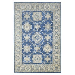 6
x8
8" Denim Blau, Bio Wolle Handgeknüpft, Feiner Peshawar Orientteppich