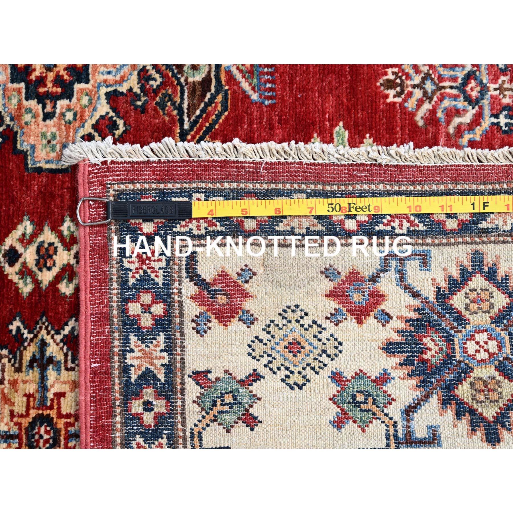 Alfombra Oriental Tribal Super Kazak Anudada a Mano Rojo Ladrillo Fuego 6'x8'8 en venta 3