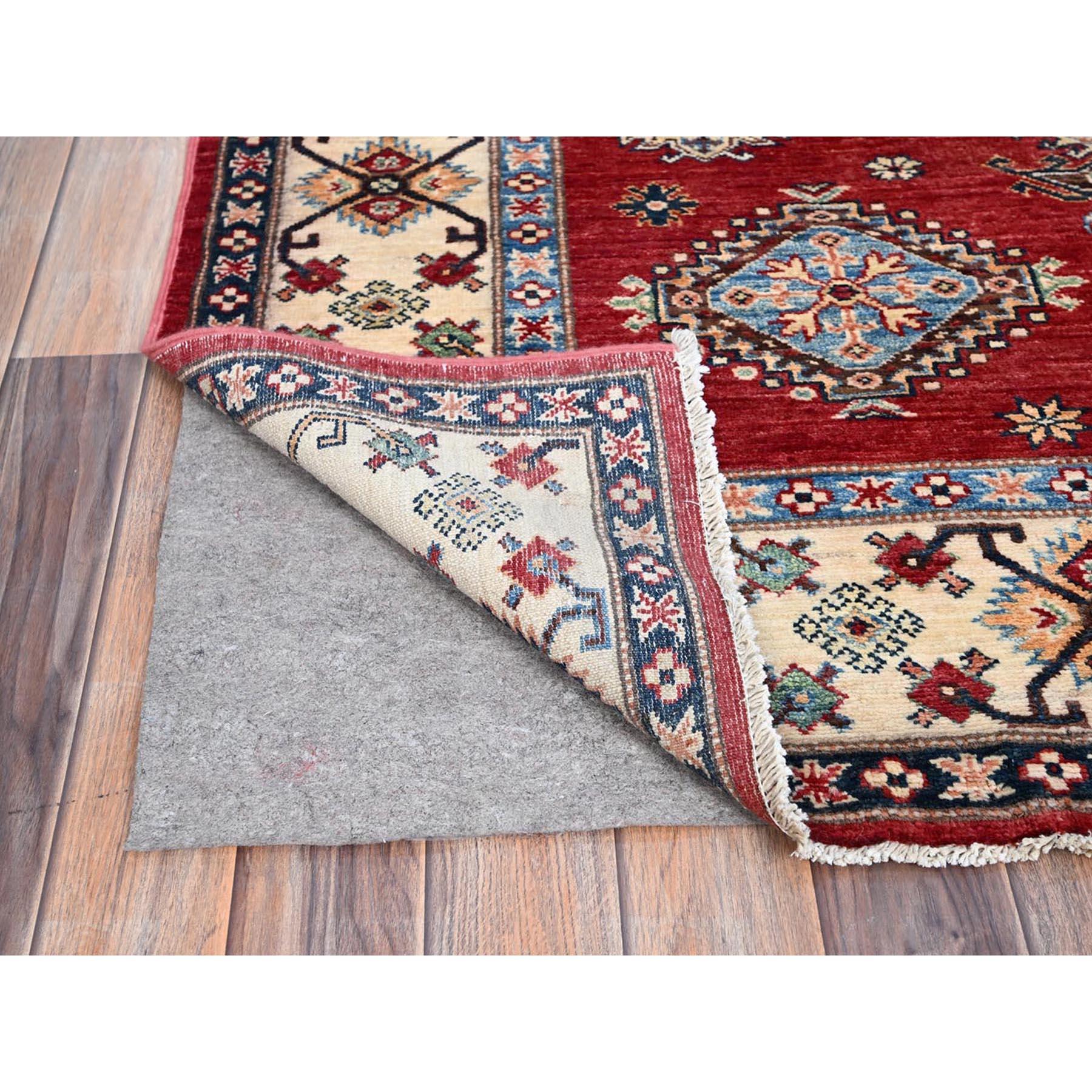 Alfombra Oriental Tribal Super Kazak Anudada a Mano Rojo Ladrillo Fuego 6'x8'8 Afgano en venta