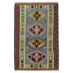 6x8.8 Ft Colorful Vintage Handmade Turkish Kilim Rug, Flat-Weave Floor Covering