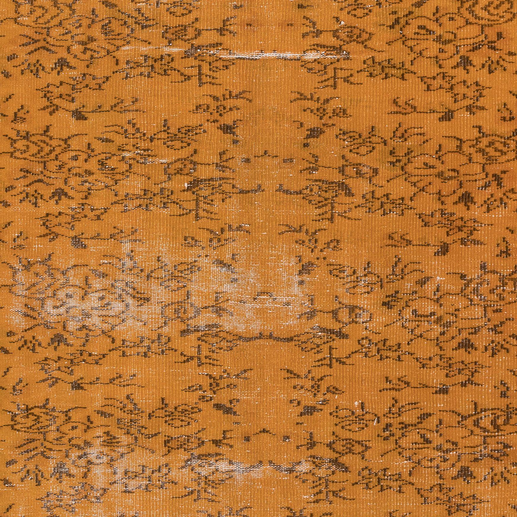 6x8.8 Ft Handgefertigter türkischer Teppich in Orange, ideal für moderne Inneneinrichtung (Moderne) im Angebot