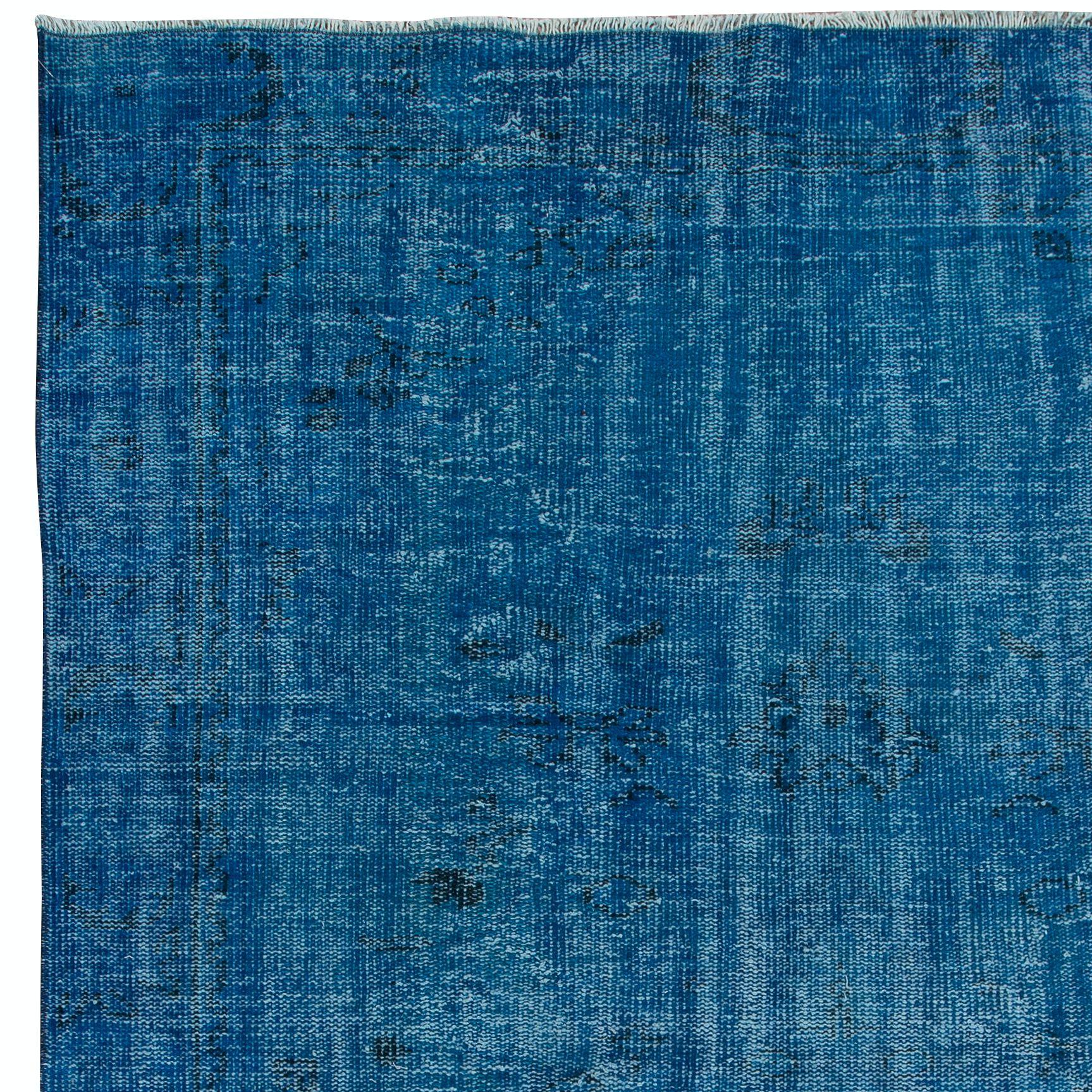 Our over-dyed rugs are all hand-knotted vintage pieces that are recreated in our workshop to cater to a wider range of interior design choices from modern to coastal, from industrial to rustic/cottage. These 50 to 70 year-old rugs were hand-knotted