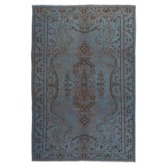 6x8.8 Ft Vintage Handgefertigter Vintage-Teppich in Blaurot in der Farbe Rot für moderne Inneneinrichtung