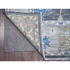 Tappeto orientale Nevada Gray Afghan Angora Oushak Wool Foundation 6'x8'8"