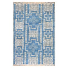 6
x8
9" Blau Handgeknüpft Reine Wolle Fein Peshawar Orientteppich