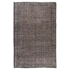 Tapis vintage gris 6x8,9 m surteint pour intérieurs modernes, fabriqué à la main en Turquie